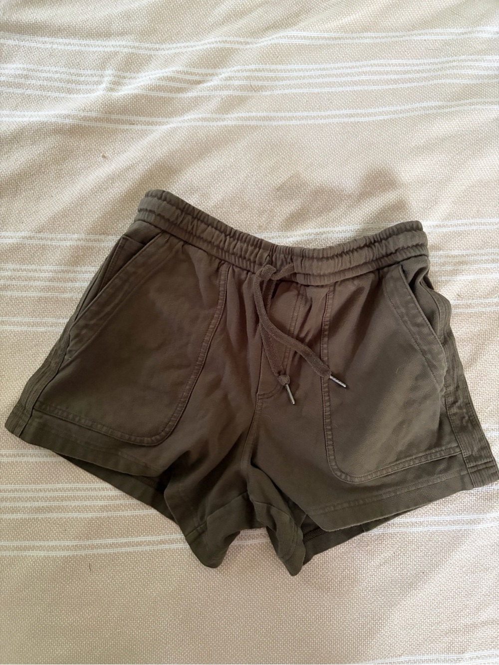 Athleta Olive Green Drawstring Athletic Shorts